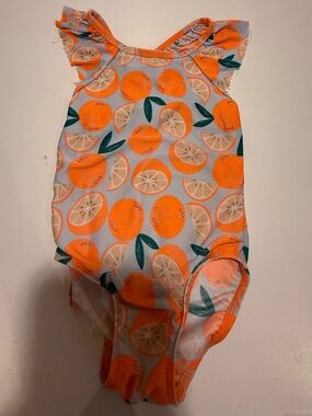 Cat & Jack Orange Ruffle One Piece Swimsuit 2T